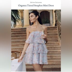 Abercrombie & Fitch Strapless tiered organza mini dress